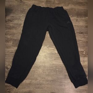 Adidas mens terry cloth pants size XL black with green patch